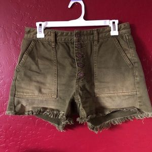 Army green Free People shorts